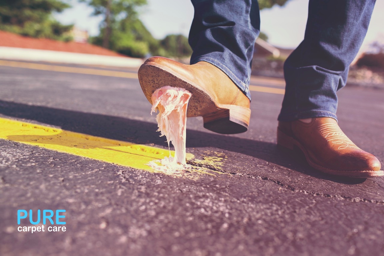 gum on floor